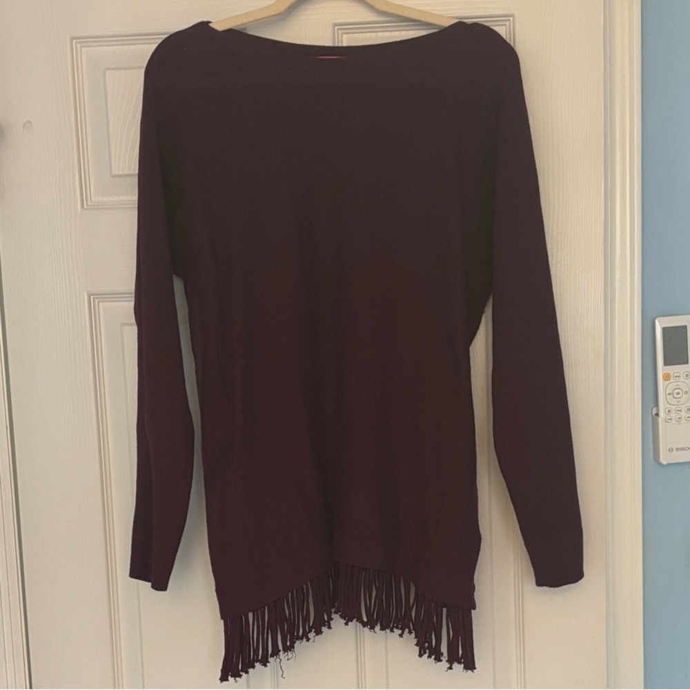 Lilly Pulitzer Purple Fringe Hem Sweatshirt